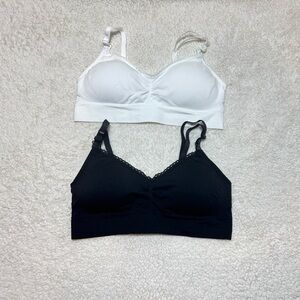 (2)UC Under Control Maternity Nursing Bras Bundle Black & White NWOT